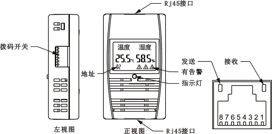 SPD-HT485_D机架温湿度传感器，机架温湿度传感器